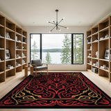 Red Gold Ornate Persian Area Rug