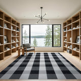 Black and White Bold Black White Checkered Area Rug