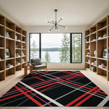 Multi-color and Patterns Bold Red Plaid Geometric Area Rug
