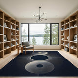 Geometric Concentric Circles Abstract Area Rug
