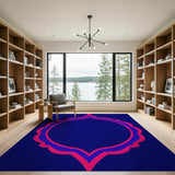 Navy Hot Pink Scalloped Arch Area Rug