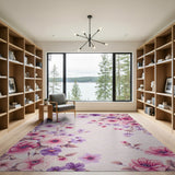 Pastel Pink Purple Floral Vintage Area Rug