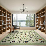 Whimsical Bumblebee Berry Meadow Rug