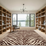 Brown Zebra Stripe Area Rug