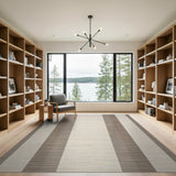 Beige and Brown Striped Woven Area Rug