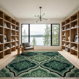 Emerald Arched Floral Medallion Rug