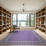 Elegant Purple Ornate Border Rug