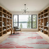Dreamy Pink Clouds Abstract Area Rug