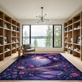 Purple Enchanted Purple Forest Path Area Rug