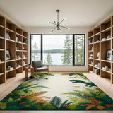 ODIKA Washable Dinosaur Jungle Kids Rug - Low Pile Non-Slip T-Rex Play Mat