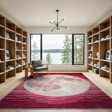 Full Moon Red Striped Area Rug