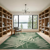 Emerald Fern Leaf Area Rug