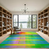 Vibrant Multi-Color Geometric Geometric Modern Area Rug