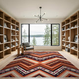 Orange Southwestern Chevron Arrow Rug