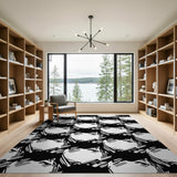 Dynamic Black White Geometric Area Rug