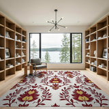 Red Gold Traditional Persian Floral Rug