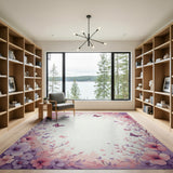 Pink Floral Butterfly Arch Area Rug