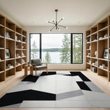 Bold Black White Geometric Geometric Modern Area Rug