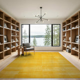 Golden Yellow Woven Geometric Area Rug
