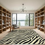 Abstract Area Black White Zebra Stripe Area Rug