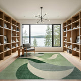 Abstract Green Geometric Area Rug