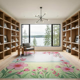 Delicate Pink Blossom Meadow Rug