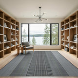 Modern Grey Grid Area Rug