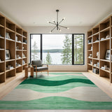Serene Green Wave Area Rug