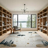 Whimsical Black Bear Starry Forest Rug