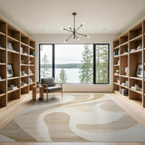Abstract Area Abstract Beige Swirl Area Rug