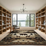 Tribal Bear Deer Mountain Wilderness Rug