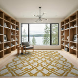 Golden Lattice Geometric Area Rug