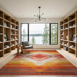 Vibrant Southwestern Diamond Pattern Area Rug