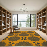 Orange Geometric Sunburst Area Rug