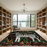 Heritage Tribal Zebra Geometric Area Rug