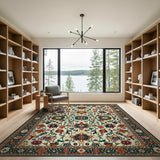 Multi-color and Patterns Vibrant Multi-Color Persian Floral Area Rug