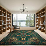Green Heritage Tribal Emerald Green Heritage Tribal Area Rug