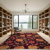 Pumpkin Vine Harvest Pattern Area Rug