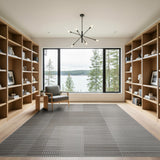 Grey Geometric Woven Block Area Rug