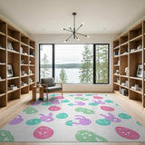 Pastel Easter Bunny Egg Kids Cartoon Rug