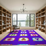 Playful Alphabet Letters Kids Cartoon Rug