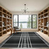 Bold Black White Grid Black and White Area Rug