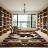 Tribal Bear Southwestern Area Rug