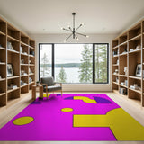 Vibrant Pink Yellow Purple Geometric Area Rug