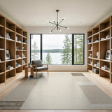 Beige Neutral Vertical Striped Woven Area Rug