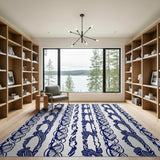 Navy Twisted Rope Nautical Area Rug