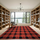 Red Bold Black Buffalo Bold Red Black Buffalo Plaid Area Rug
