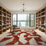 Bold Orange Geometric Area Rug