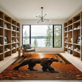 Autumn Bear Forest Path Area Rug
