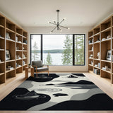 Zen Meditation Silhouettes Area Rug